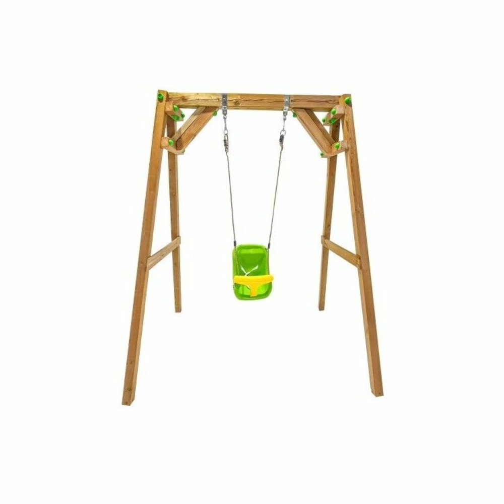 Balançoire individuelle en bois carré masgames xylo xl avec siège bébé