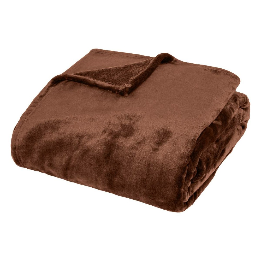 Plaid flanelle cuddly marron 180x230cm