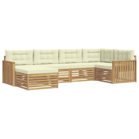 Ensemble de canapés d'extérieur 6 pc blanc et crème polyester