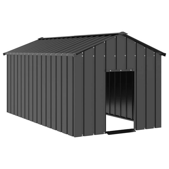Très grande niche pour chien acier galvanisé abri jardin anthracite 114x202cm