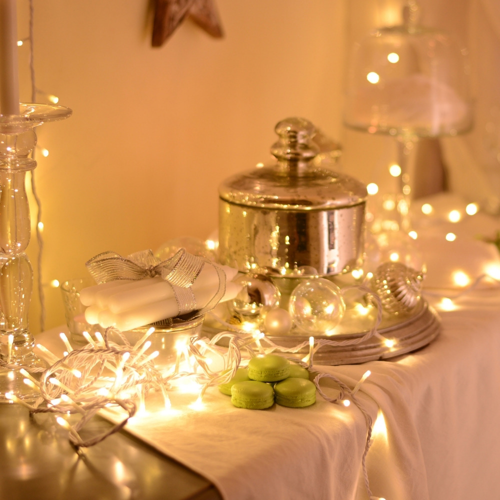 Guirlande led blanc chaud à piles 6m – flicker light® noël intérieur