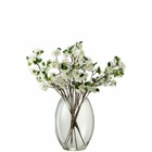Bouquet de floraisons artificiel dans vase en plastique blanc 90x70x84 cm
