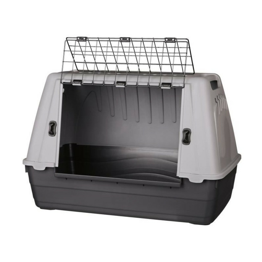 Box de transport trixie journey - recyclé - s–m: 77 × 51 × 43 cm - noir et gris