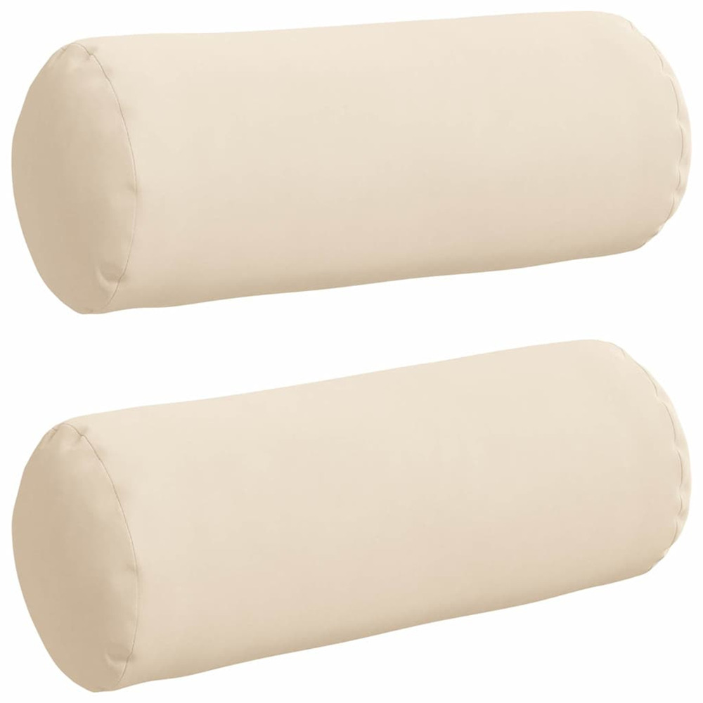Coussins d'accent 2 pcs beige ø 15 x 40 cm tissu en microfibre