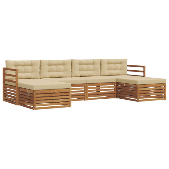 Ensembles de canapés avec coussin 6 pcs naturel et beige