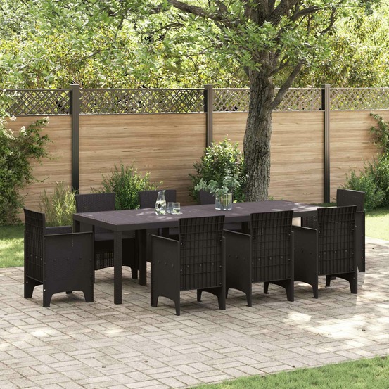 Table de jardin marron 250 x 100 x 73 cm polyrotin