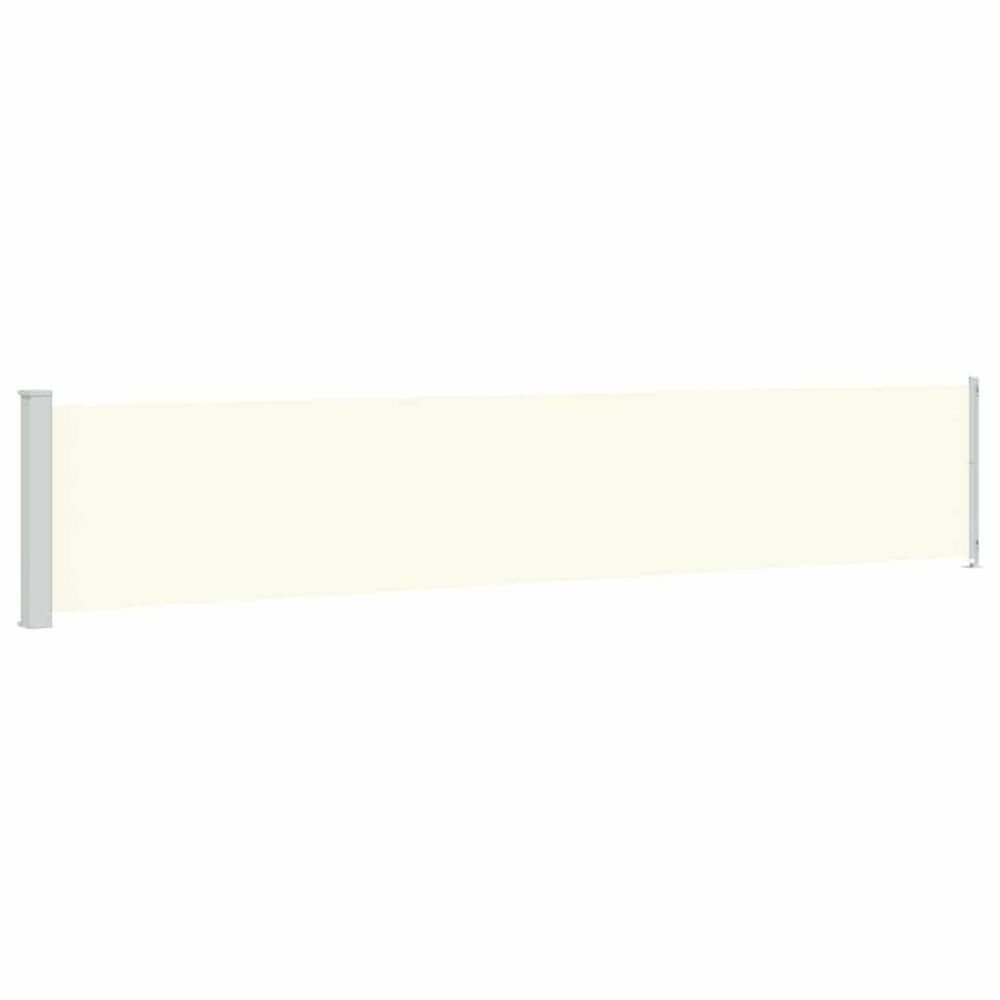 Auvent latéral rétractable de patio 117x614 cm crème