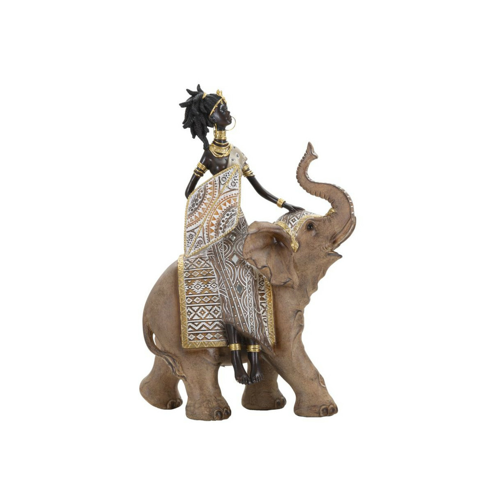 Statuette déco femme sur éléphant 