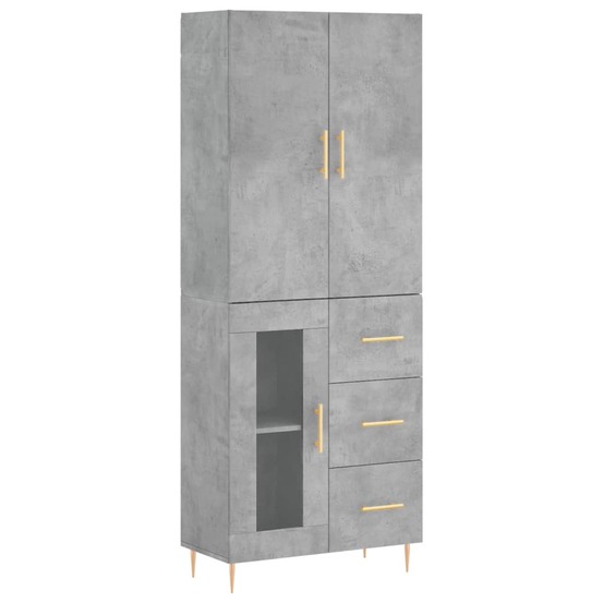 Buffet bahut commode armoire meuble de rangement organisateur cuisine salle de séjour salon haut 69,5 x 34 x 180 cm bois d'in