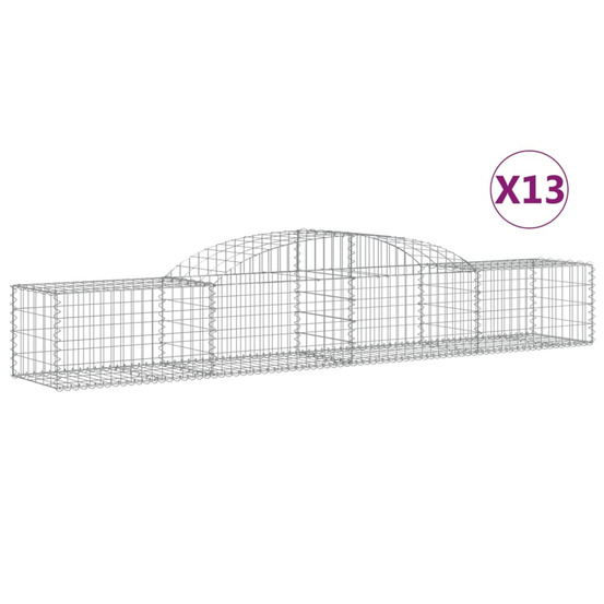 Paniers à gabions arqués 13 pcs 300x50x40/60 cm fer galvanisé