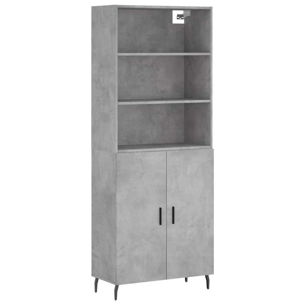 Buffet bahut commode armoire meuble de rangement organisateur cuisine salle de séjour salon haut 69,5 x 34 x 180 cm bois d'in