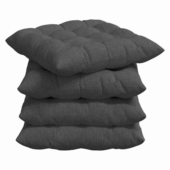 Coussins de siège 4 pcs gris foncé 40 x 40 x 6 cm