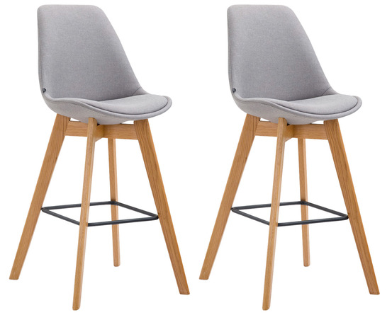 Lot de 2 tabourets de bar metz tissu naturel