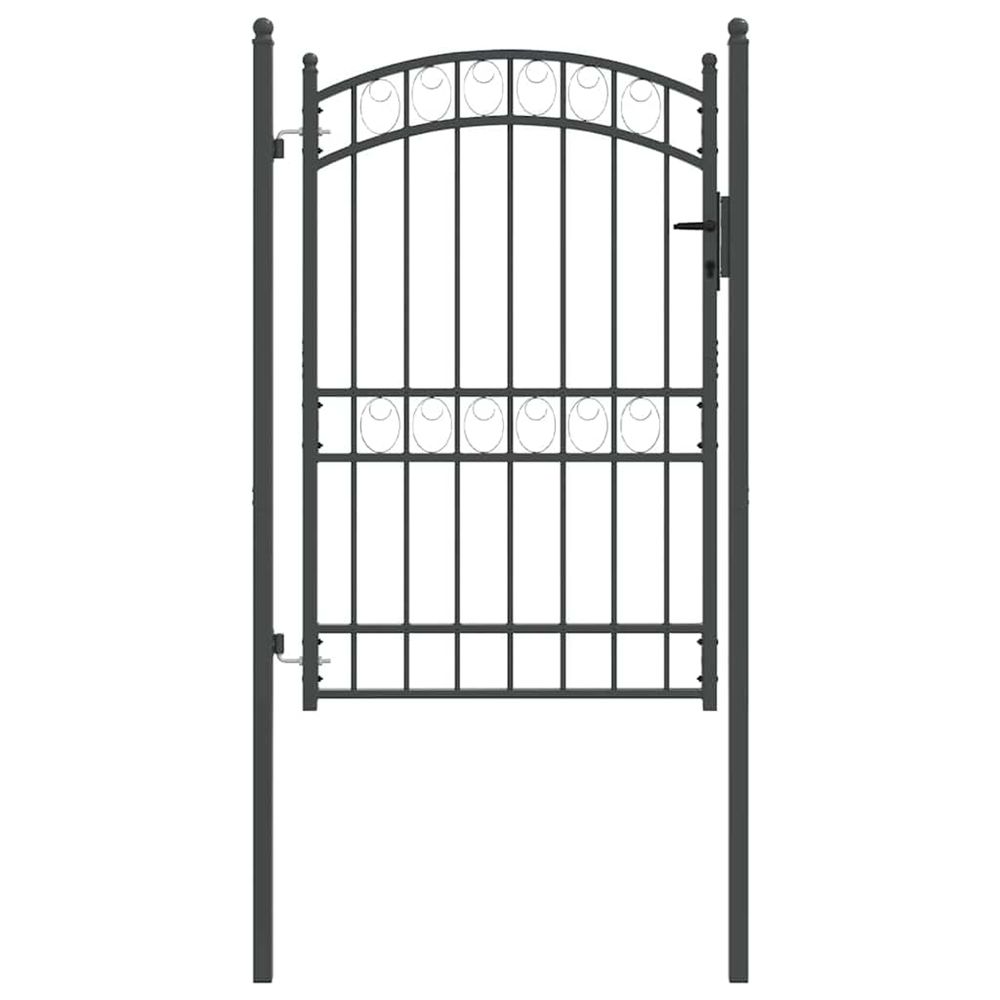 Porte de clôture emmen 200 x 100 cm acier peint par poudre gris