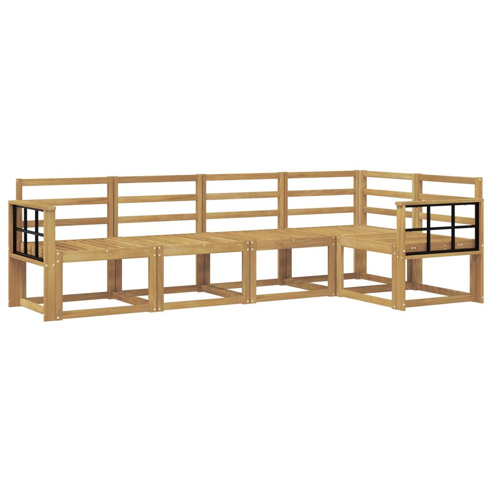 Ensemble de canapés d'extérieur 5 pc blanc bois d'acacia massif