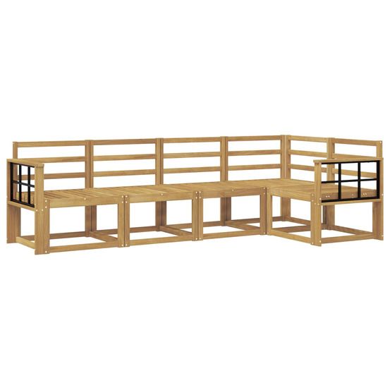 Ensemble de canapés d'extérieur 5 pc blanc bois d'acacia massif
