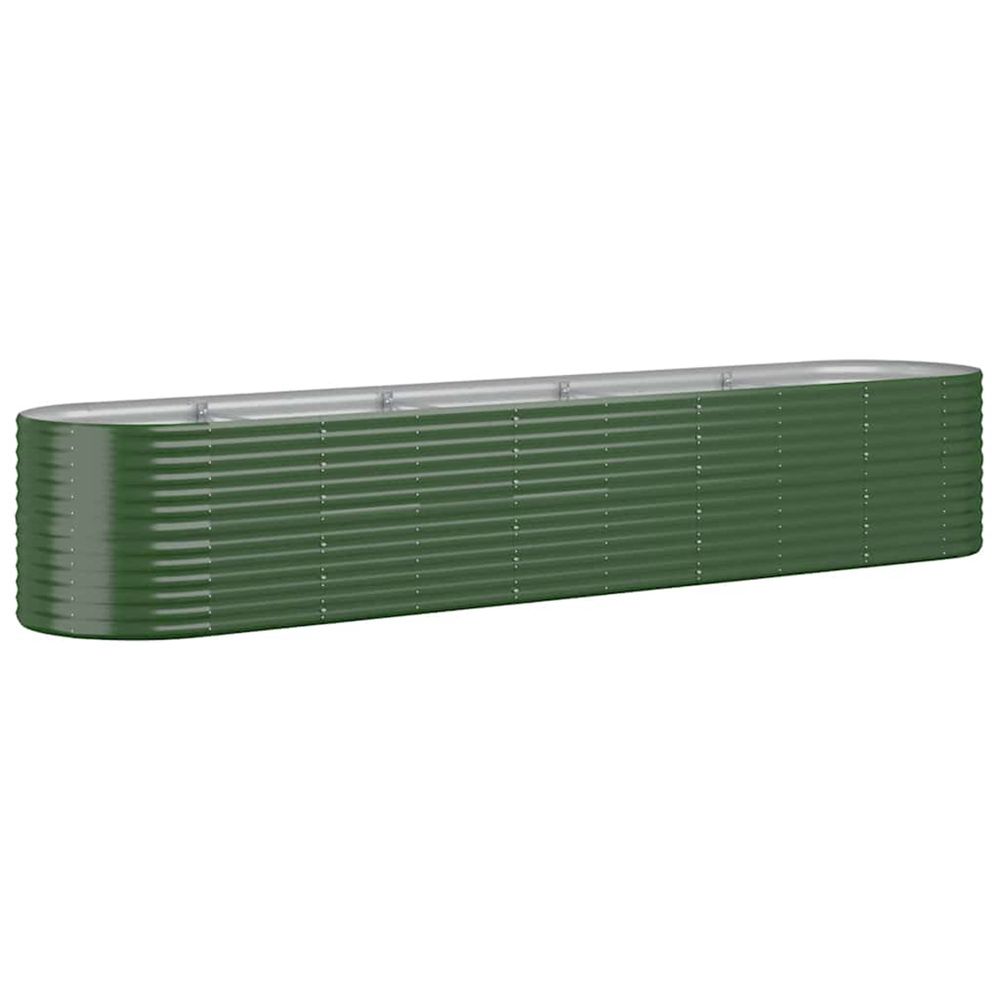 Lit surélevé de jardin acier galvanisé 368x80x68 cm vert