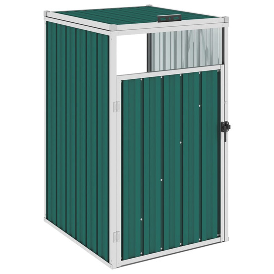 Abri de poubelle vert 72x81x121 cm acier