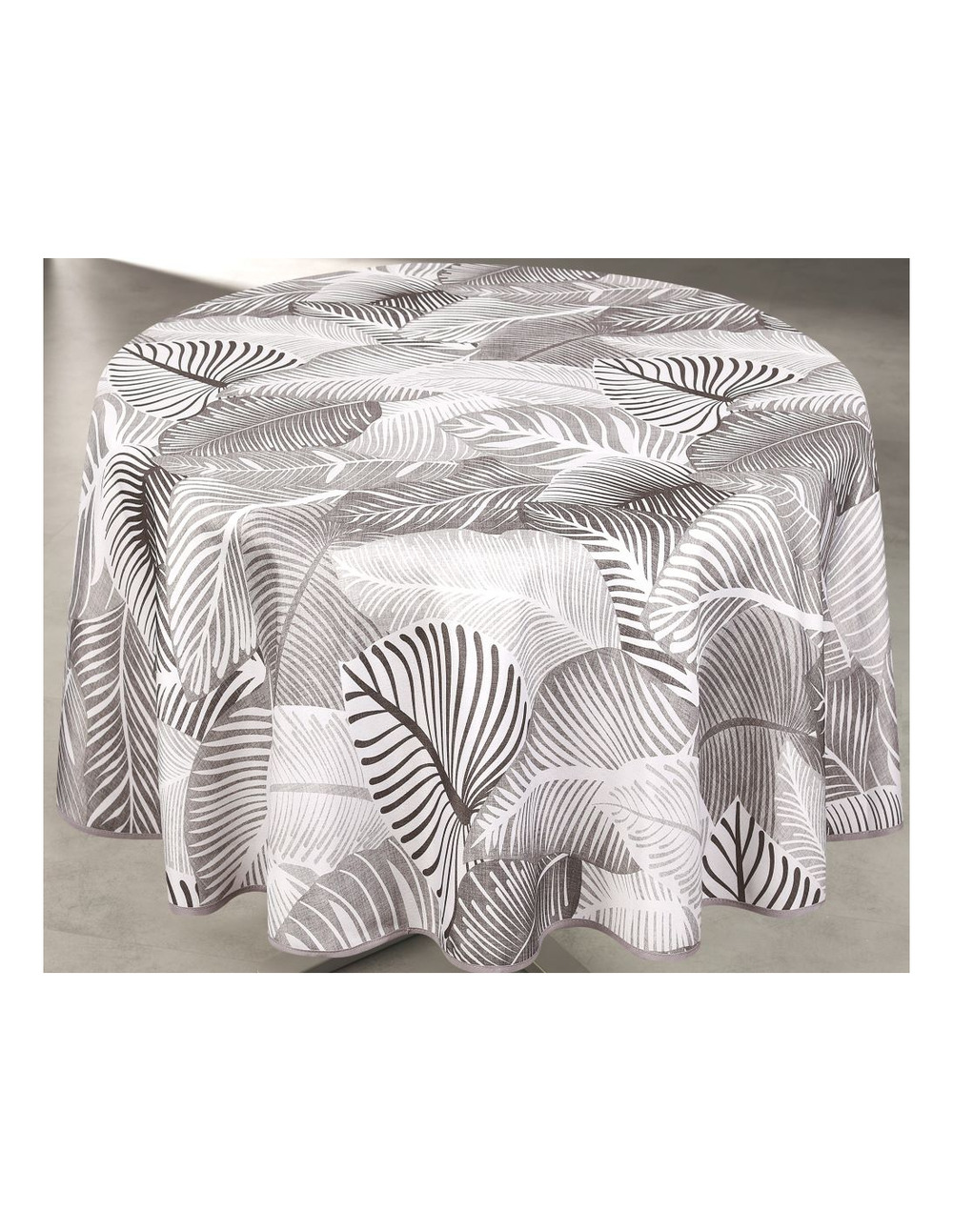 Nappe ronde polyester mano gris ø160 cm sur cintre nappe ronde polyester mano gris ø160 cm sur cintre - access deco