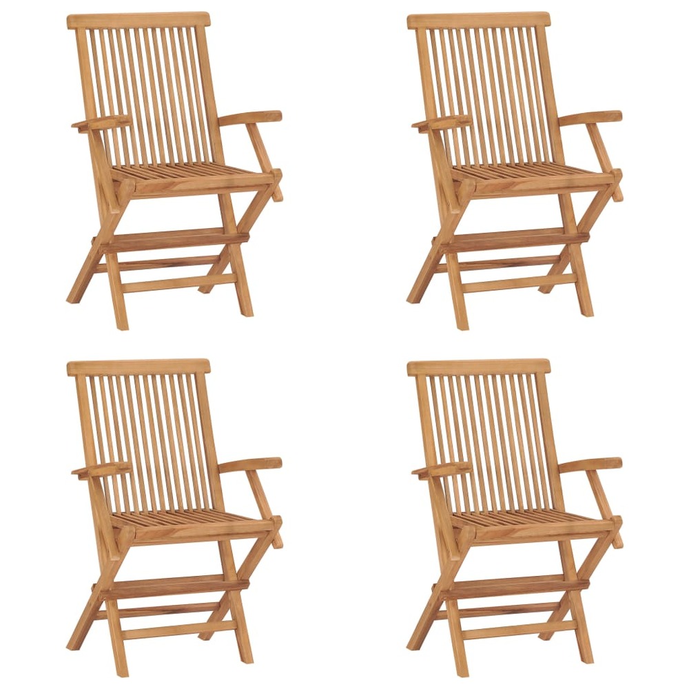 Chaises pliables de jardin lot de 4 bois de teck solide