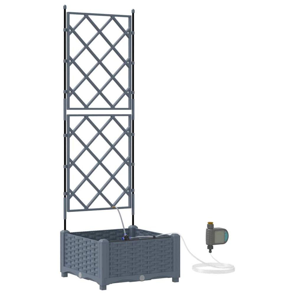 Cache-pot de jardin gris clair 40 x 40 x 126 cm pp