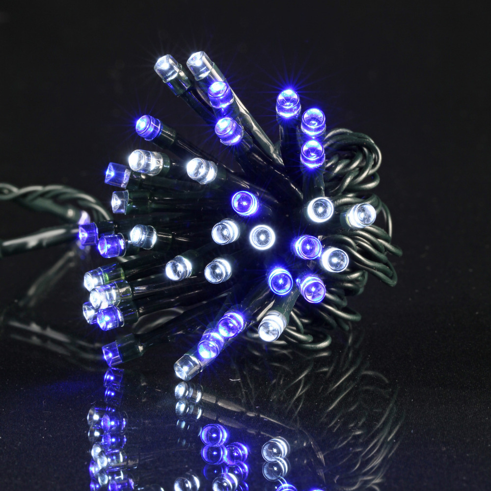 Guirlande 120 led blanc bleues 6m