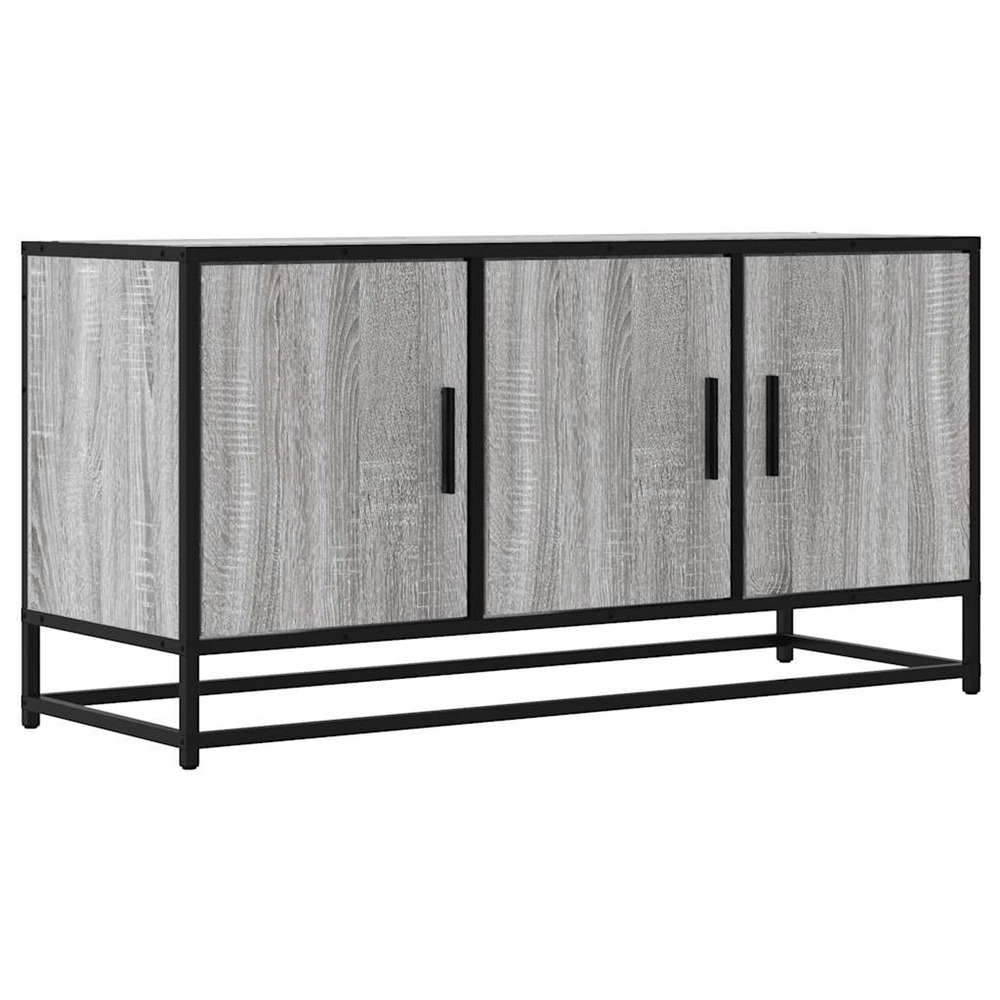 Meuble tv sonoma gris 100x35x50 cm bois d'ingénierie et métal