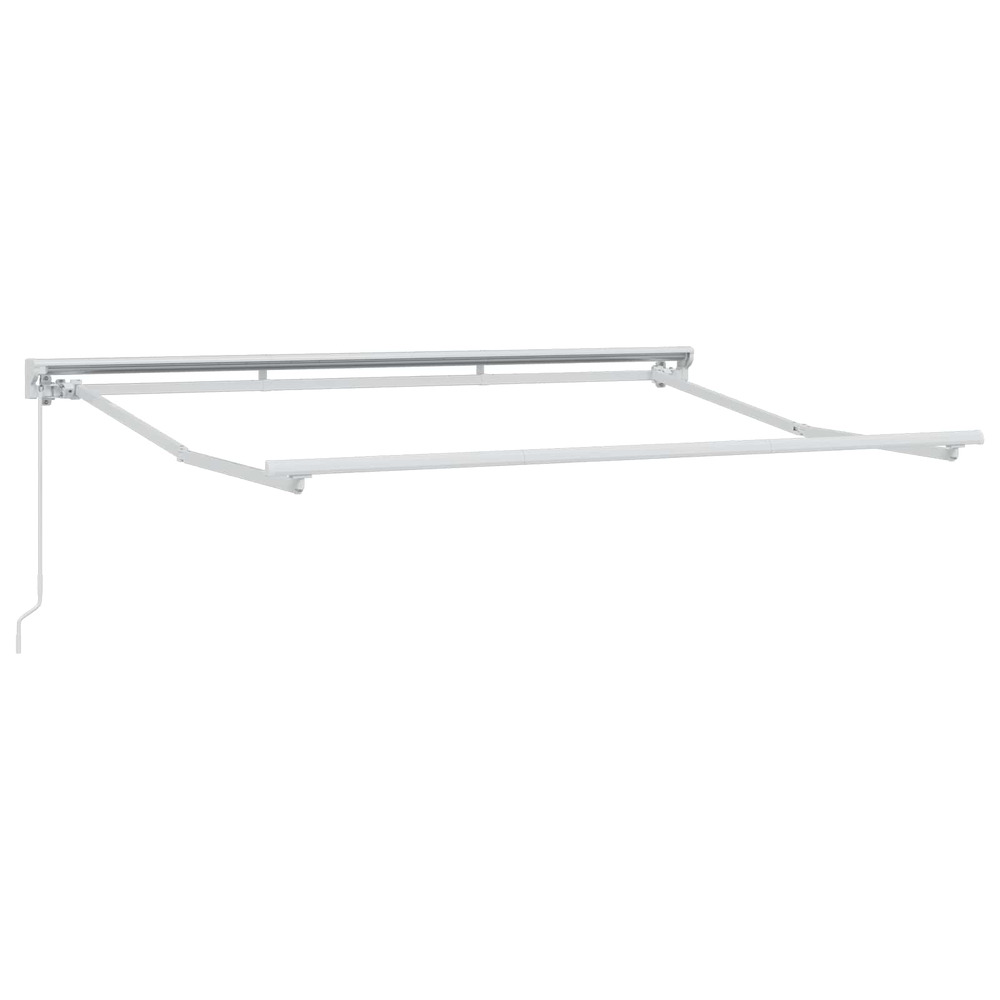 Cadre de auvent manuel réglable blanc 3,5 x 2,5 m acier