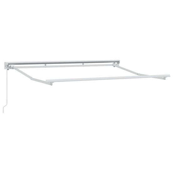 Cadre de auvent manuel réglable blanc 3,5 x 2,5 m acier