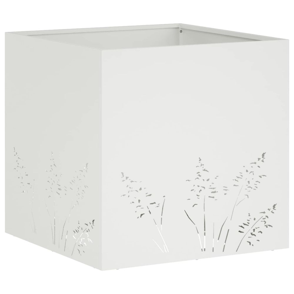 Cache-pot de jardin blanc 50 x 50 x 49 cm acier laminé à froid