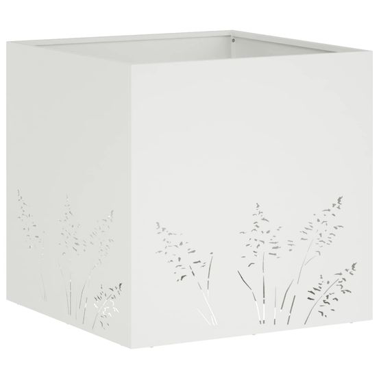 Cache-pot de jardin blanc 50 x 50 x 49 cm acier laminé à froid