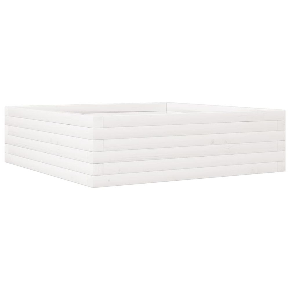 Jardinière d'extérieur blanc 80x80x23 cm bois de pin massif