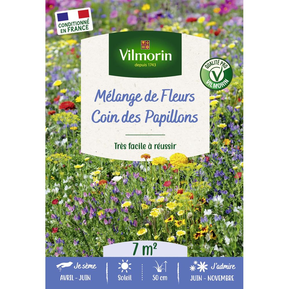 Coin papillons - 7 m² - mélange de fleurs