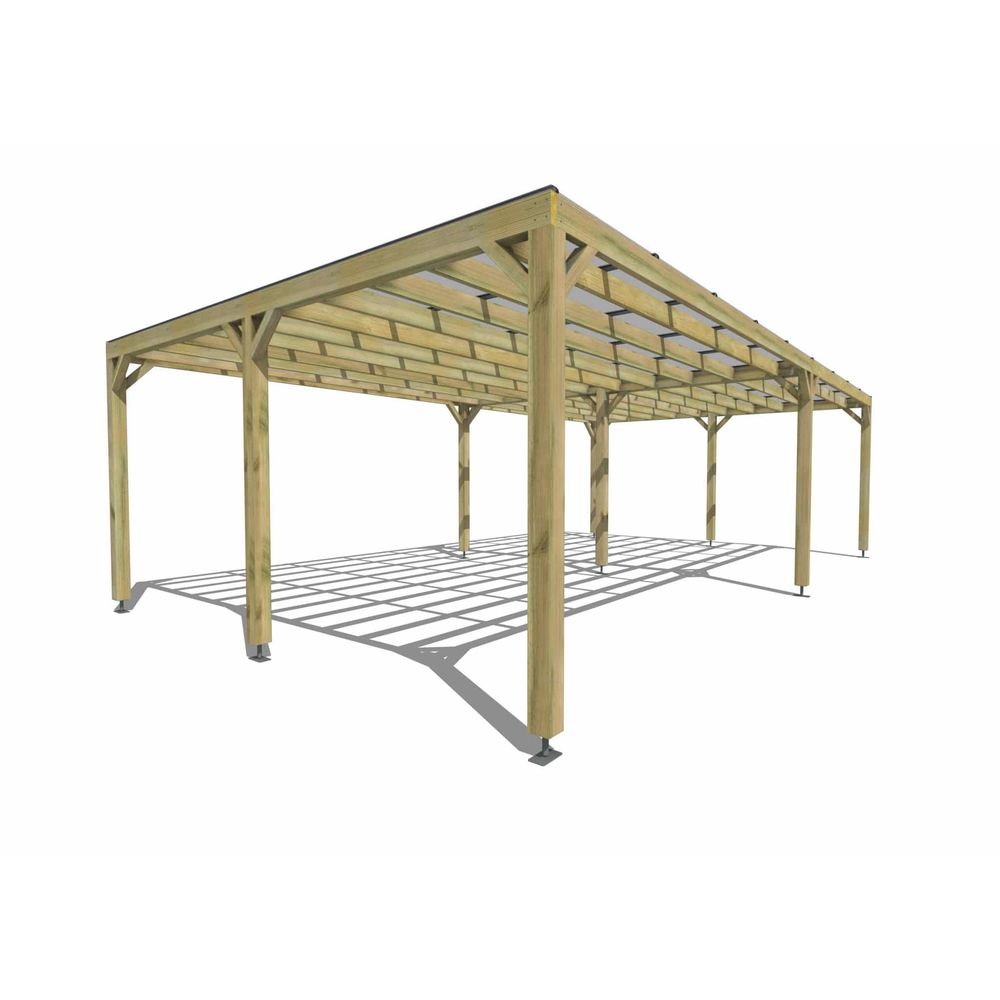 Pergola bois • 9m x 5m • indépendante • sens largeur • couverture étanche transparente incluse • livraison comprise