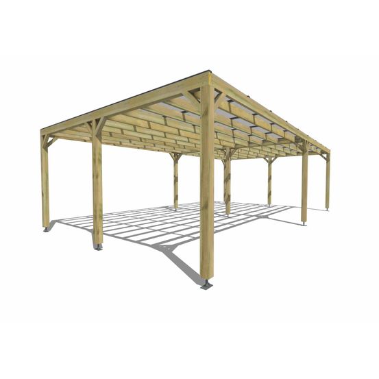 Pergola bois • 9m x 5m • indépendante • sens largeur • couverture étanche transparente incluse • livraison comprise