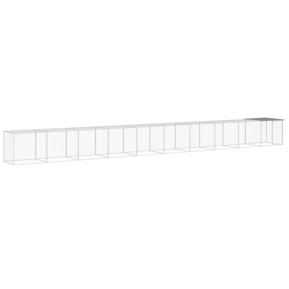 Poulailler avec toit gris clair 1003x98x90 cm acier galvanisé
