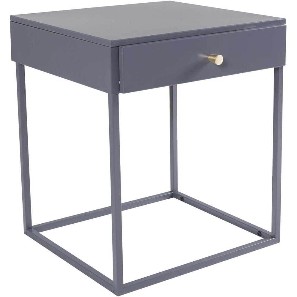 Table de chevet en acier bakal gris