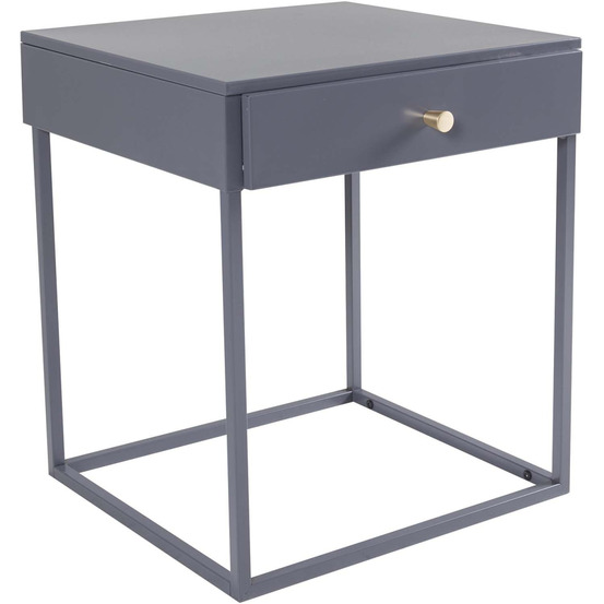 Table de chevet en acier bakal gris