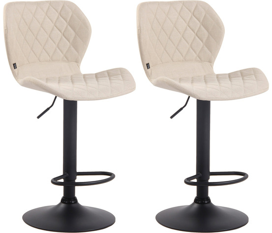Lot de 2 tabourets de bar en tissu liège noir
