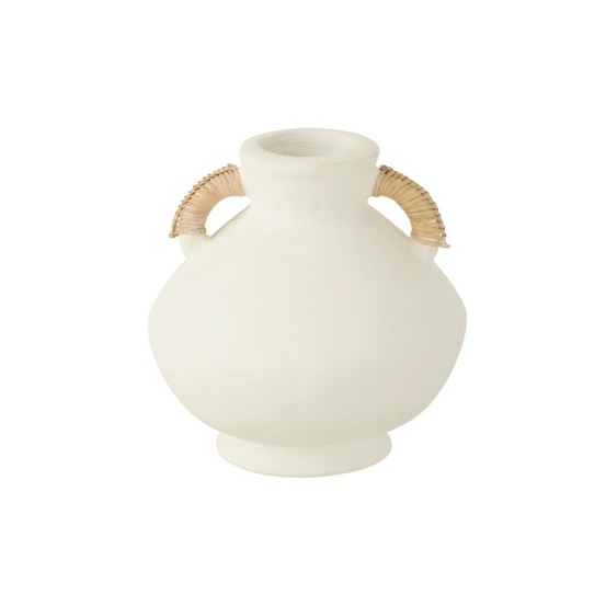 Petit vase en terracotta blanc 25x25x30 cm