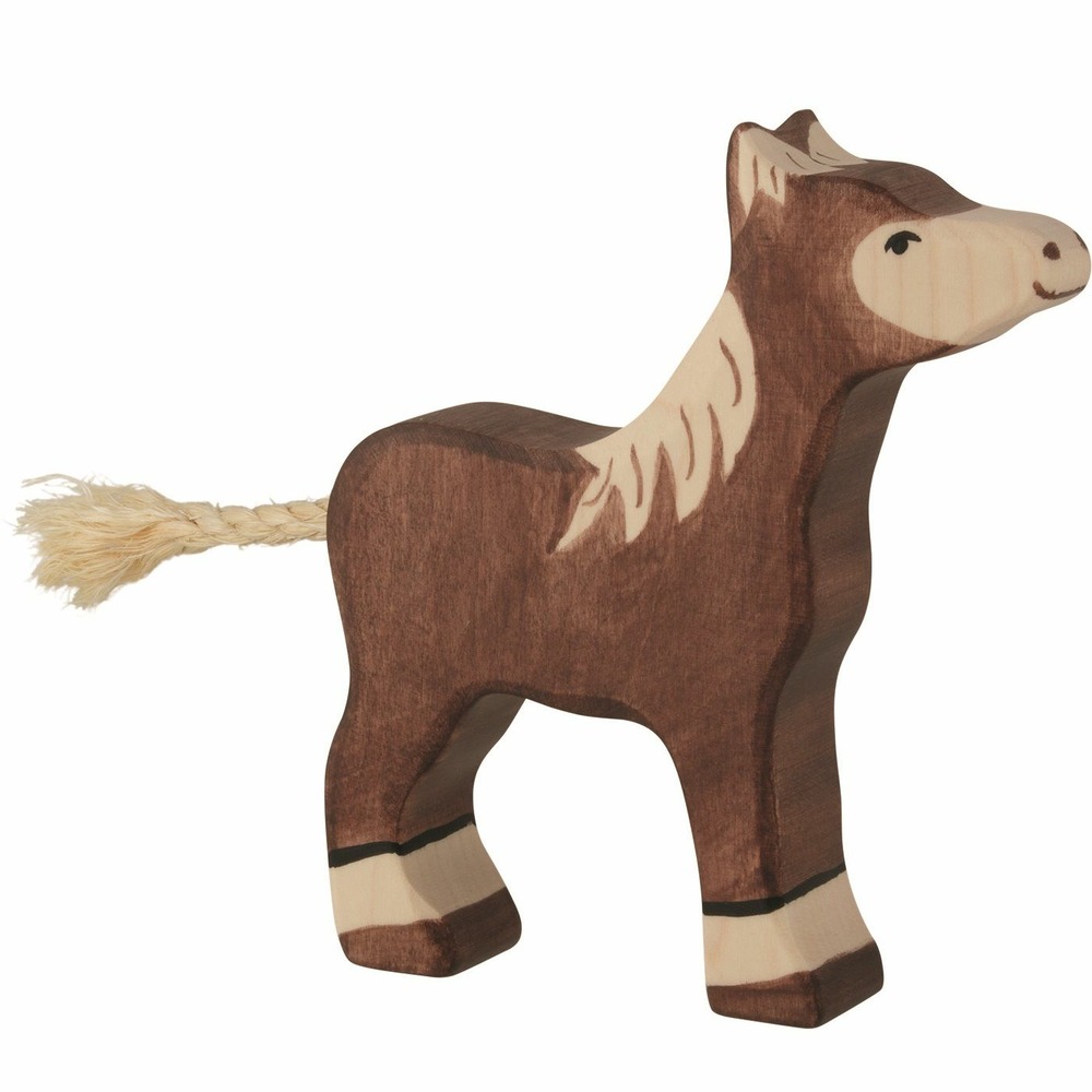 Poulain debout, marron foncÃ©