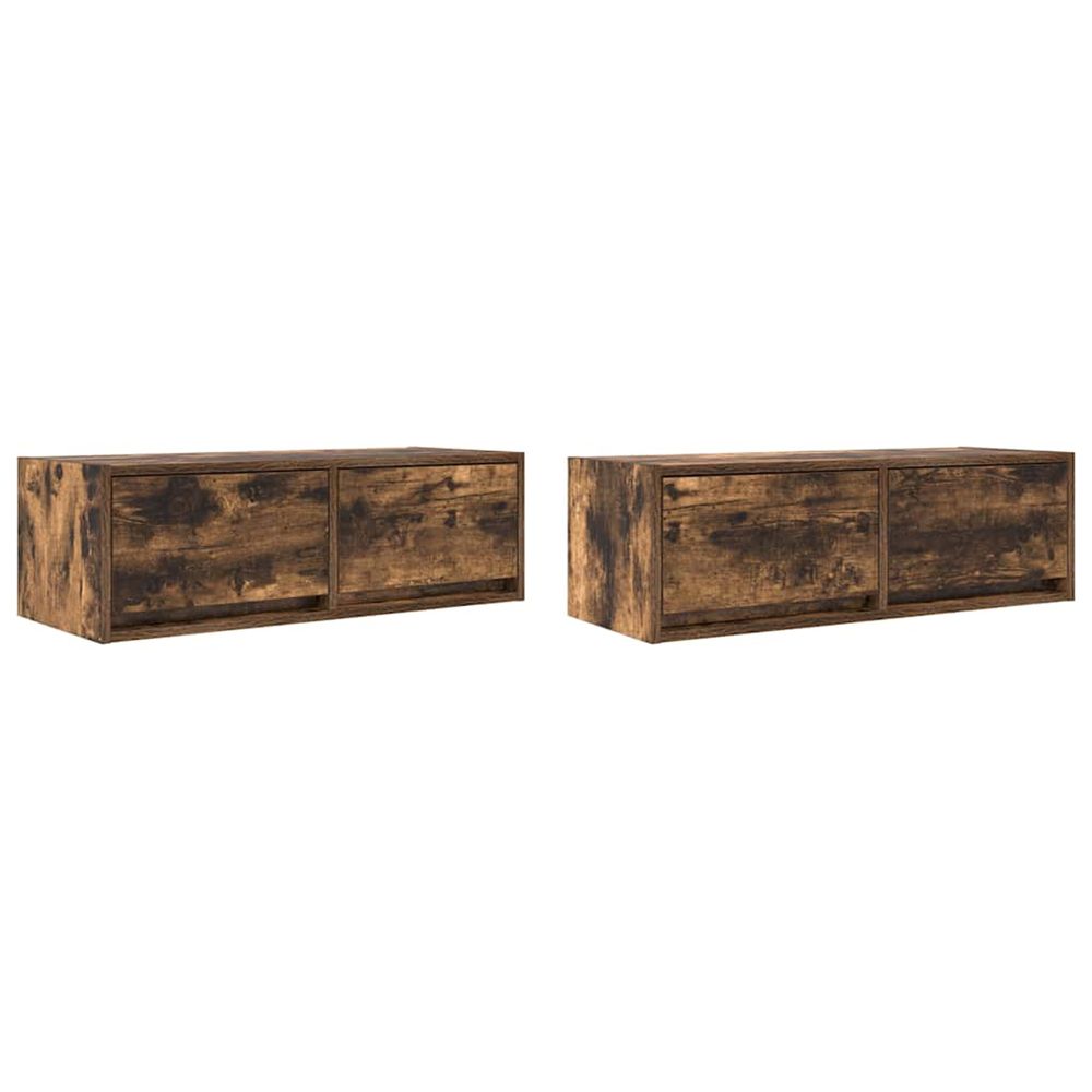 Meubles tv 2 pcs chêne fumé 80x31x25,5 cm bois d'ingénierie