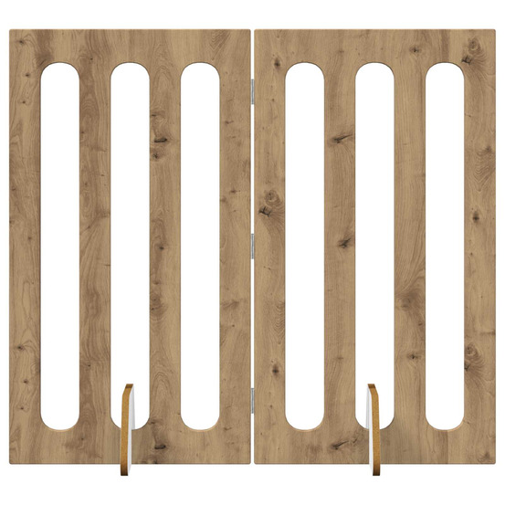 Clôture pliable pour animaux 2 pcs chêne artisanal