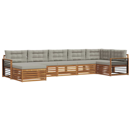 Ensembles de canapés avec coussin 7 pcs gris naturel et clair