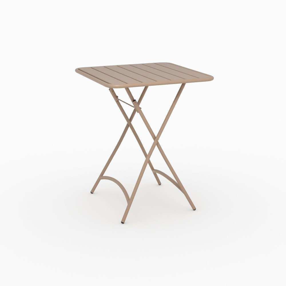 Yumi-table de jardin pliante en métal taupe 2 personnes