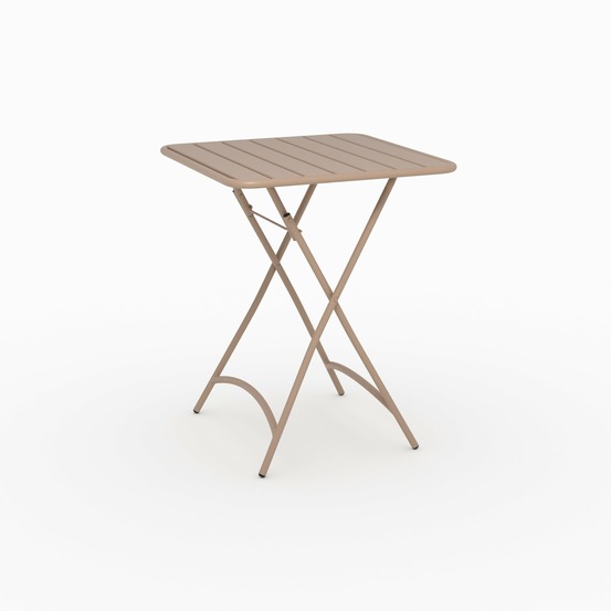 Yumi-table de jardin pliante en métal taupe 2 personnes