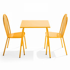 Ensemble table de jardin bistrot et 2 chaises en acier jaune