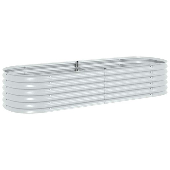 Lit surélevé de jardin 240x80x44 cm acier galvanisé argenté