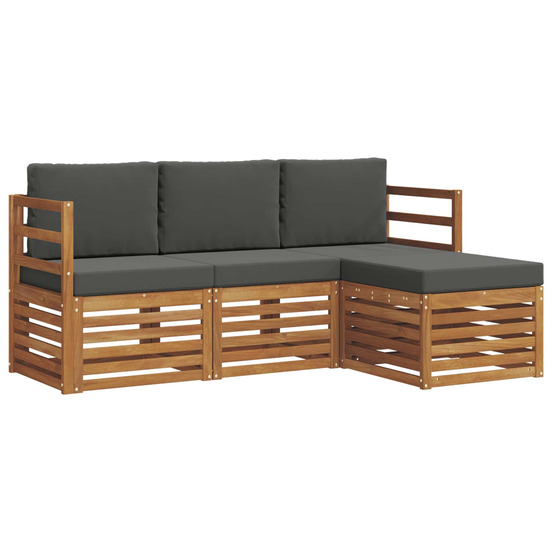 Ensemble de canapés d'extérieur 4 pcs naturel et anthracite