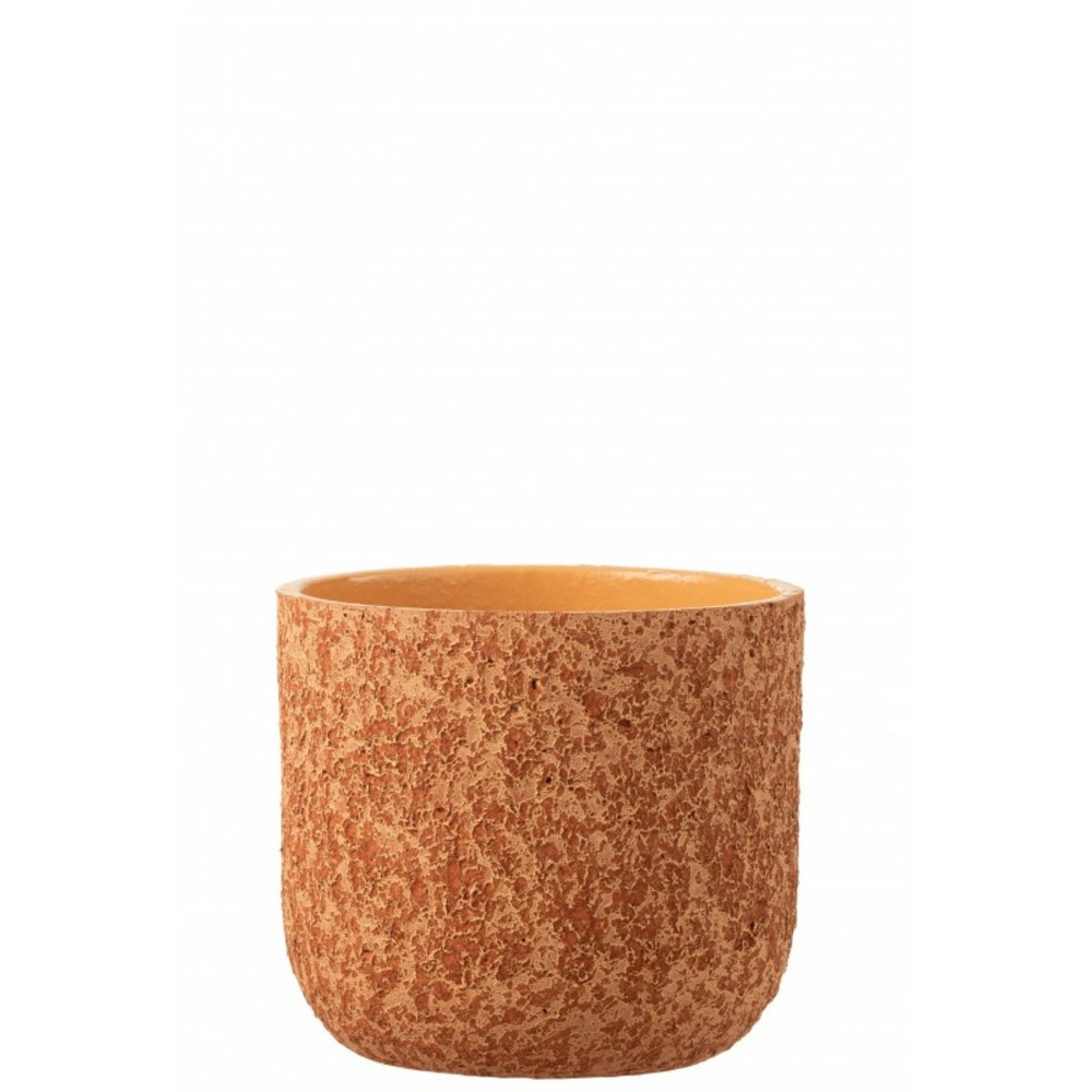 Cache pot en céramique orange 22x22x20 cm